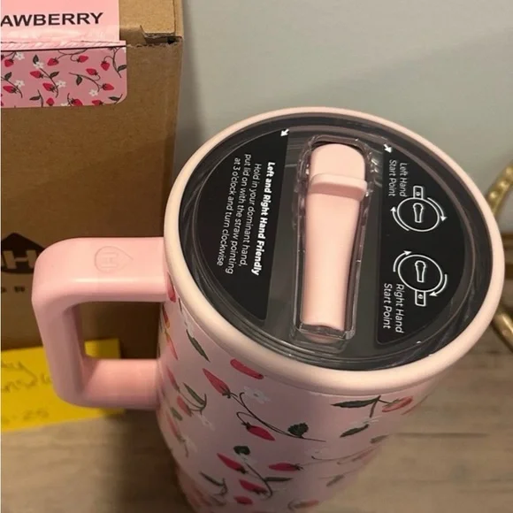 Hydrojug Pink Strawberry Floral Tumbler - Picture 2 of 3